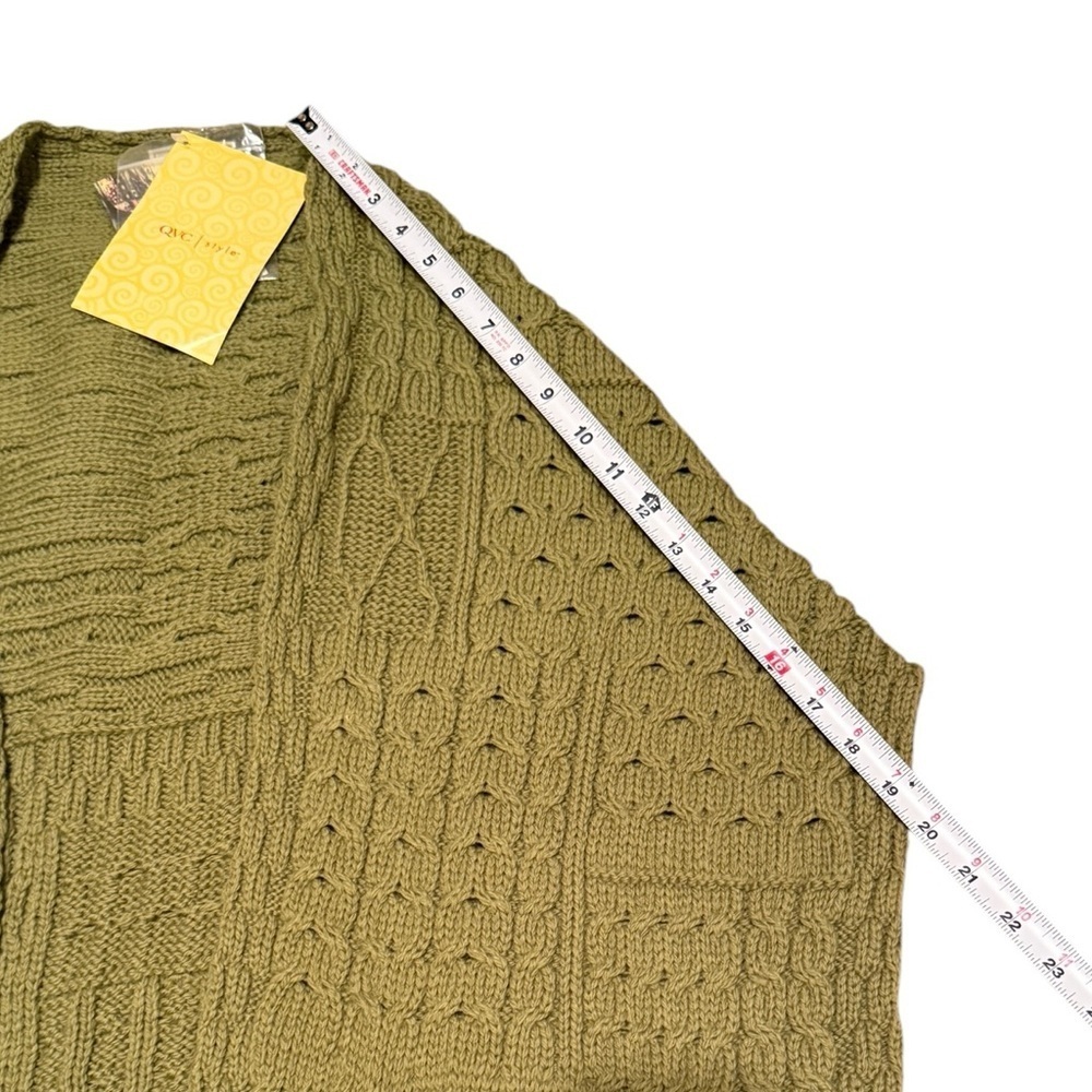 Connemara Knitwear Sweater Merino Wool Chunky Knit Fisherman Shawl Wrap New - Picture 9 of 16